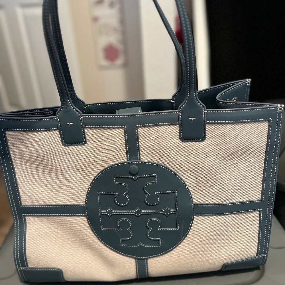 Tory Burch Ella Canvas Quadrant Tote